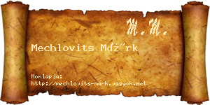 Mechlovits Márk névjegykártya